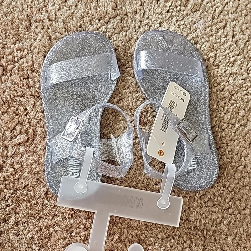 Gymboree Silver Glitter Jelly Sandal Size 9